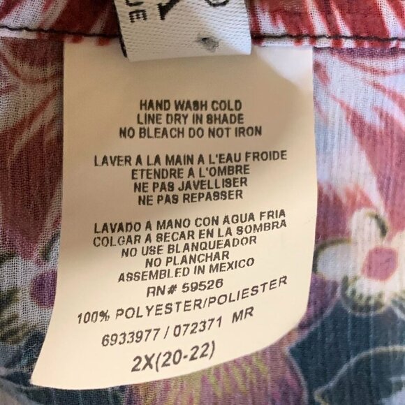 Becca By Rebecca Virtue Floral V Neck Relaxed Swim Cover Size 2X - Picture 8 of 12